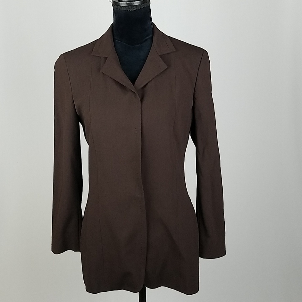 MaxMara women 8 brown wool blend blazer jacket